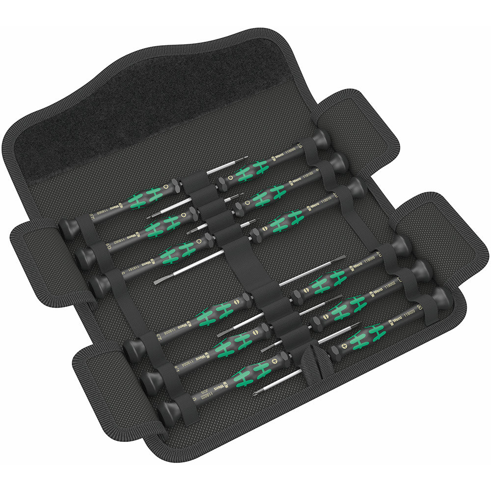 Wera Kraftform Micro Elektroniker Schraubendrehersatz, 12-teilig, Mehrfarbig, 05073675001