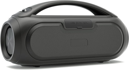 Ledwood Xtreme 250 TWS Portable Bluetooth Speaker with Strap - Powerful Wireless Speaker with LED Lights - Super Bass, IPX5, AUX, USB Port, FM Radio, Black