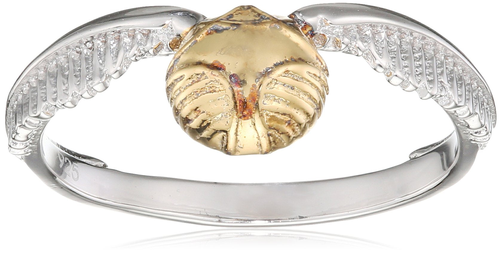 Harry Potter Sterling Silver Golden Snitch Ring (Large