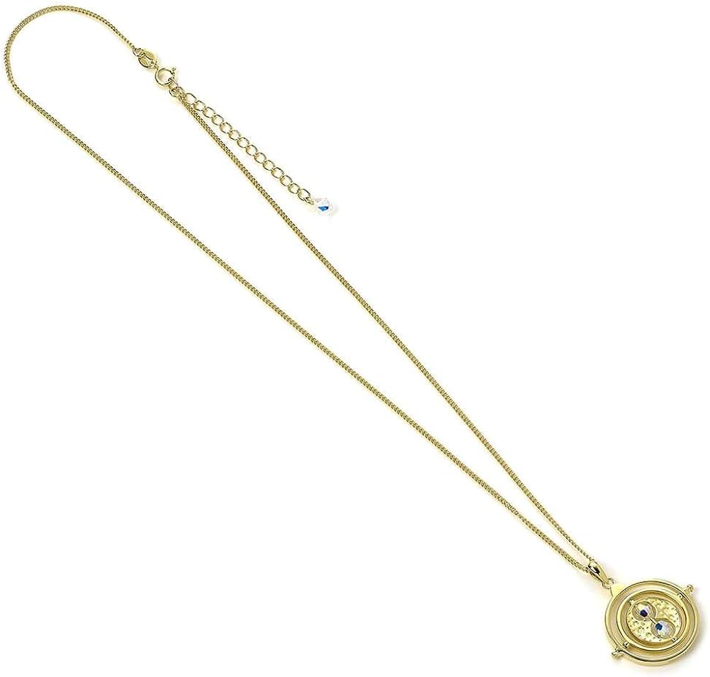 Harry Potter Sterling Silver Time Turner Sterling Silver Gold Plated Necklace Embellished with Swarovski® Crystals by The Carat Shop