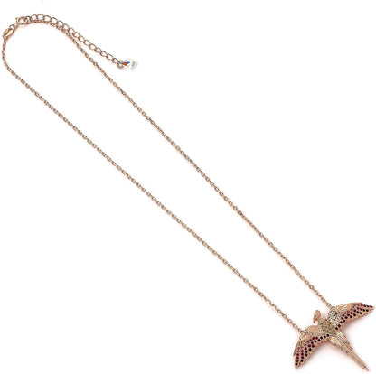 The Carat Shop Rose Gold überzog Sterlingsilber Fawkes Halskette mit Kristallen, Official Harry Potter Sterling Silver Fawkes Necklace Embellished with Swarovski® Crystals by The Carat Shop, Harry Potter Phoenix Halsketting koperkleurig Fan merch, Film, H