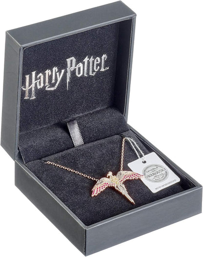 The Carat Shop Rose Gold überzog Sterlingsilber Fawkes Halskette mit Kristallen, Official Harry Potter Sterling Silver Fawkes Necklace Embellished with Swarovski® Crystals by The Carat Shop, Harry Potter Phoenix Halsketting koperkleurig Fan merch, Film, H