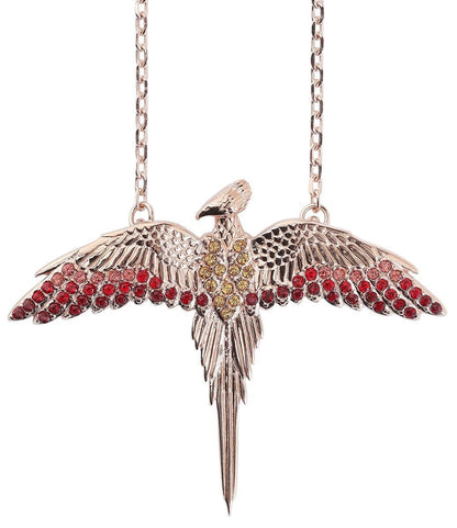 The Carat Shop Rose Gold überzog Sterlingsilber Fawkes Halskette mit Kristallen, Official Harry Potter Sterling Silver Fawkes Necklace Embellished with Swarovski® Crystals by The Carat Shop, Harry Potter Phoenix Halsketting koperkleurig Fan merch, Film, H