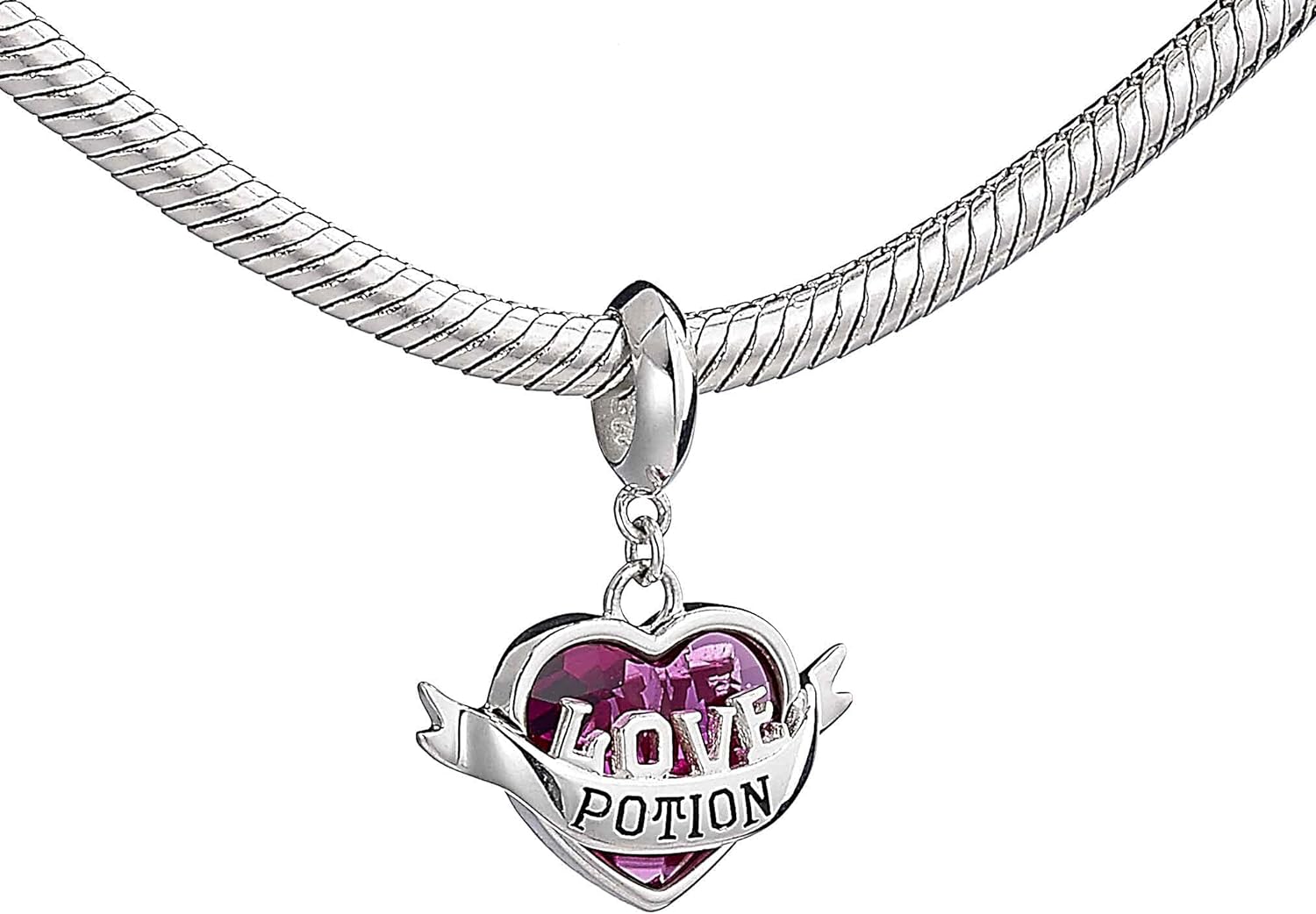 Official Harry Potter Sterling Silver Love Potion Slider Charm with Crystal by The Carat Shop