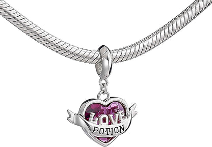Official Harry Potter Sterling Silver Love Potion Slider Charm with Crystal by The Carat Shop
