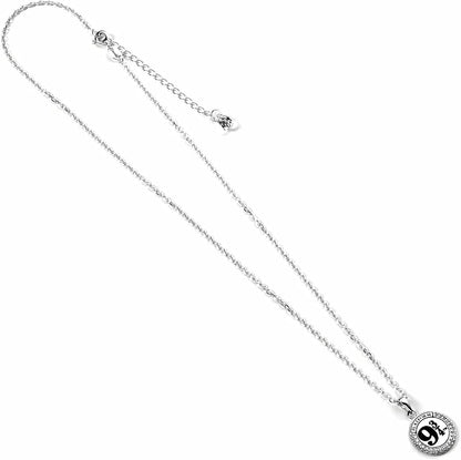 Harry Potter Official Sterling Silver Platform 9 3/4 Necklace Embellished with Crystals by The Carat Shop