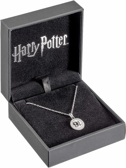Harry Potter Official Sterling Silver Platform 9 3/4 Necklace Embellished with Crystals by The Carat Shop