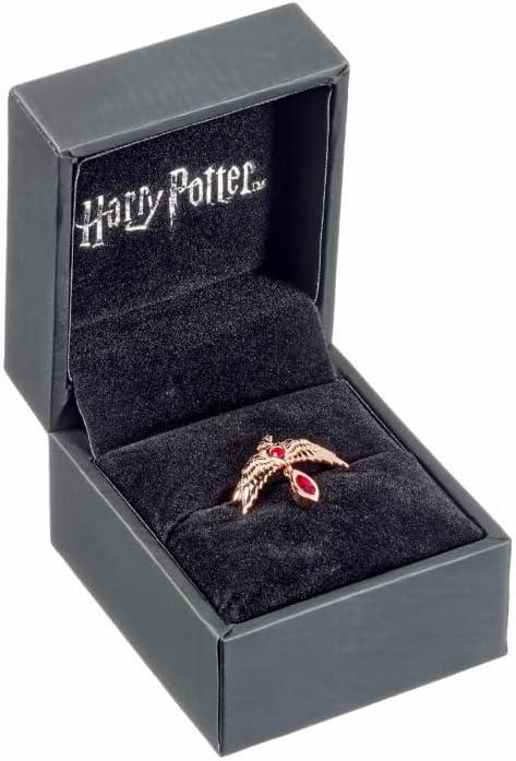Harry Potter Sterling Silver Fawkes Rose Gold Plated Ring Size Large