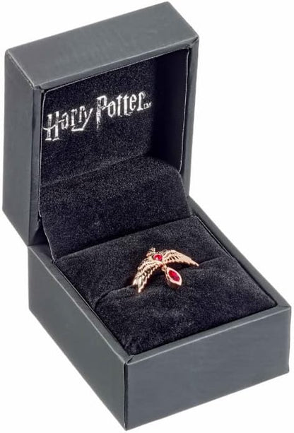 Harry Potter Sterling Silver Fawkes Rose Gold Plated Ring Size Large