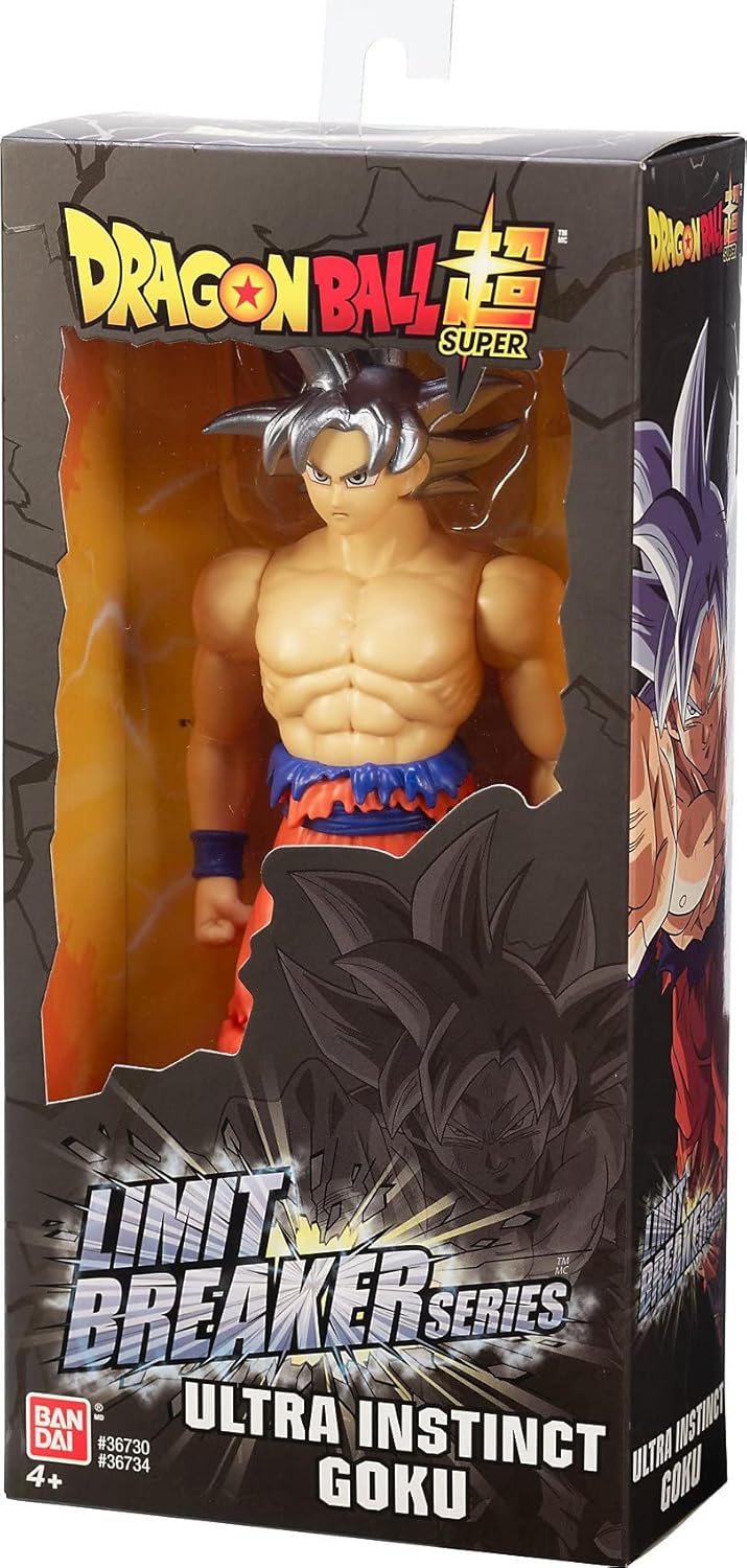 BANDAI - Dragon Ball Super - Goku Ultra Instinkt - Limit Breaker Figur 30 cm - Offizielle Dragon Ball Lizenz - Große Gelenkige Goku Ultra Instinct Figur - Spielzeug für Kinder ab 4 Jahren - 36734