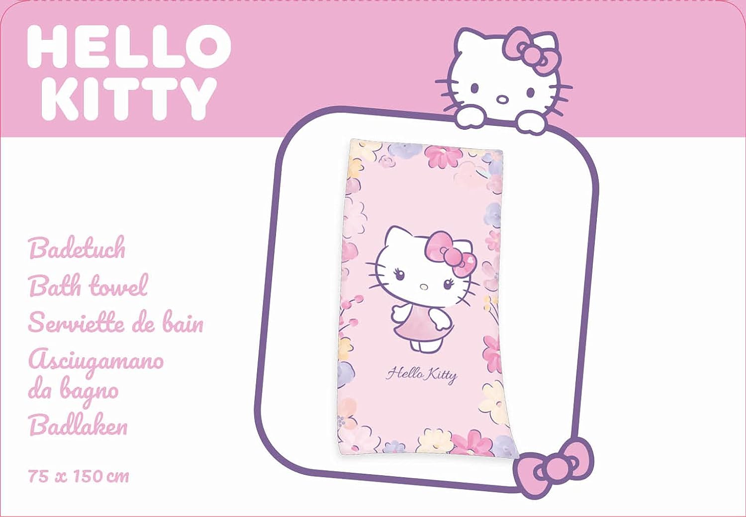 Hello Kitty Velours-Handtuch Hello Kitty 75 x 150
