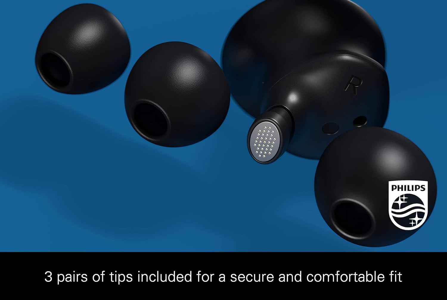PHILIPS T8505BK/00 In-Ear Headphones Bluetooth Wireless (Hybrid Active Noise Canceling, Awareness Mode, Dual Mics, 13-mm Neodymium Drivers, Quick Charge, Google Assistant) Black - 2020/2021 Model