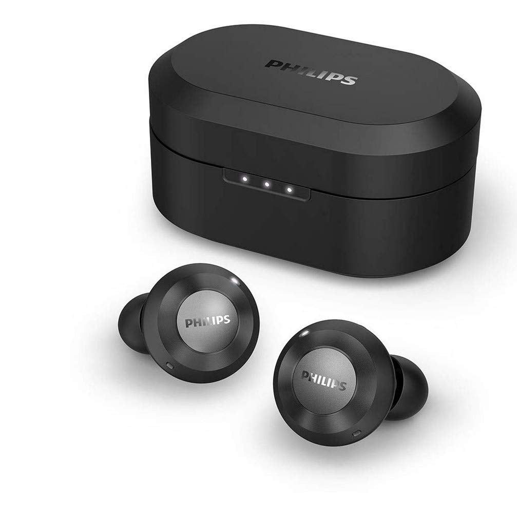 PHILIPS T8505BK/00 In-Ear Headphones Bluetooth Wireless (Hybrid Active Noise Canceling, Awareness Mode, Dual Mics, 13-mm Neodymium Drivers, Quick Charge, Google Assistant) Black - 2020/2021 Model