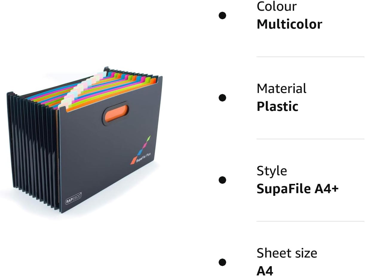 Rapesco 1552 SupaFile Plus 13-Part A4+ Desktop Expanding File Organiser