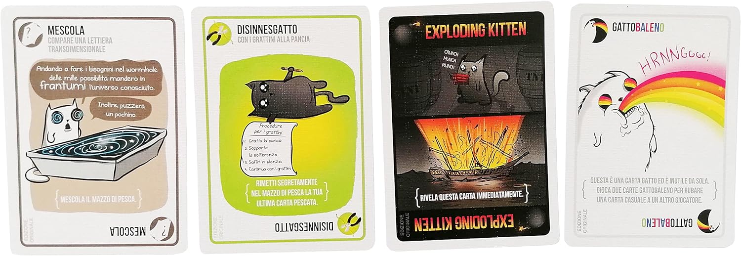 Asmodee - Exploding Kittens - Card Game, Party Game, 2-5 Players, 7+ Years, Edition in Italian