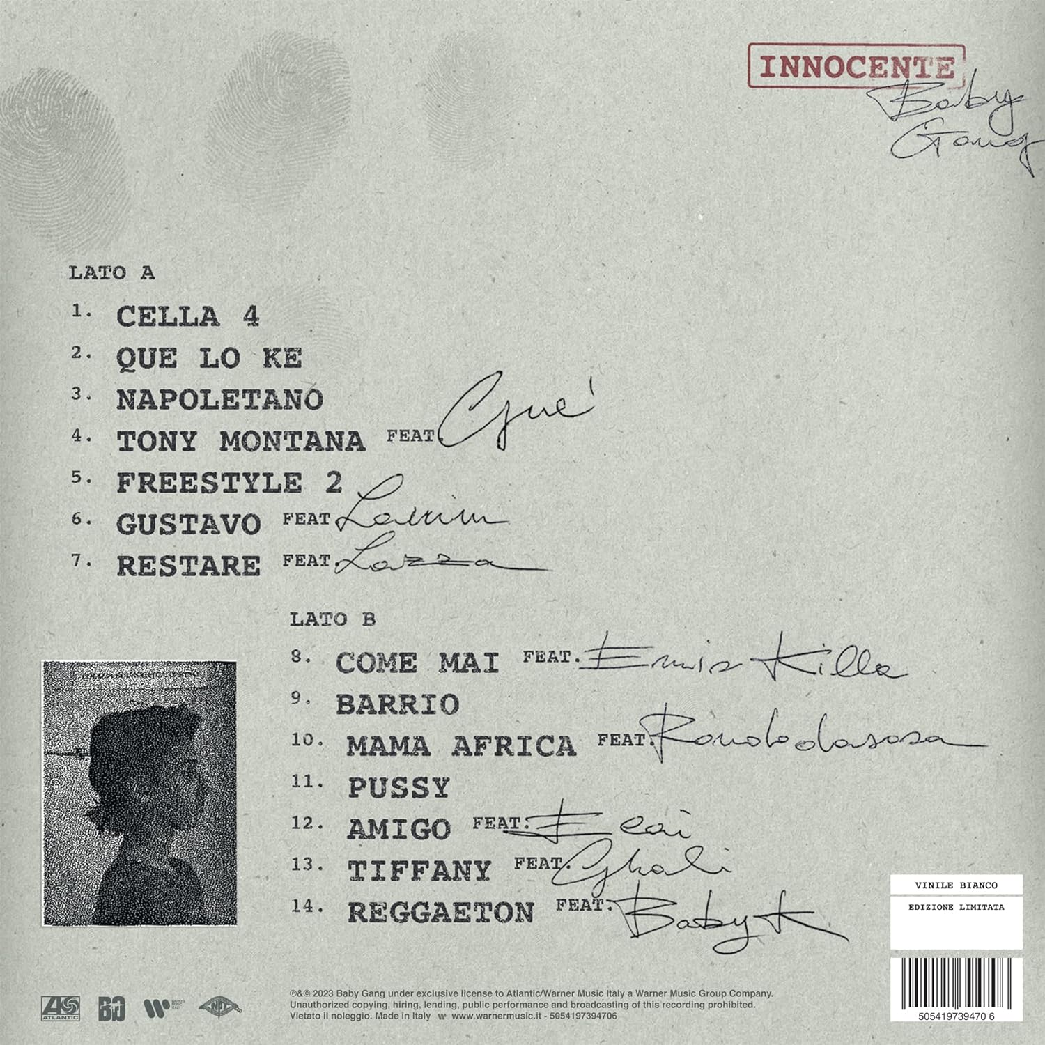 Innocente - Vinile Bianco Autografato Ly  explicit_lyrics
