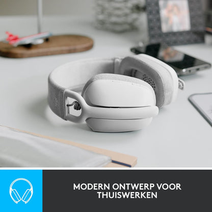 Logitech Zone Vibe 100 Lightweight Wireless Over-Ear Headphones with Noise-Cancelling Microphone, Advanced Multipoint Bluetooth Headset, Works with Teams, Google Meet, Zoom, Mac/PC