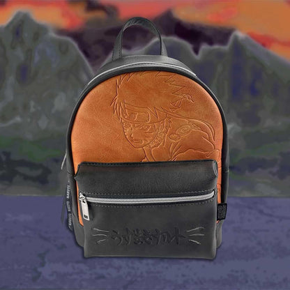 Red Robin Design Naruto Naruto Character Backpack 28cm, PU Leather, Black/Brown, Officially Licensed Naruto Merchandise, Sasuke Backpack, Adjustable Straps
