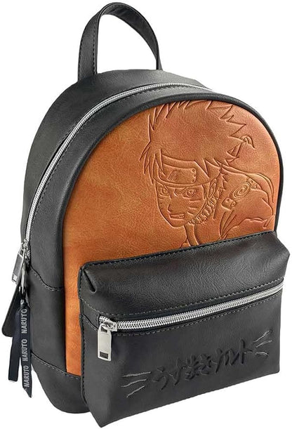 Red Robin Design Naruto Naruto Character Backpack 28cm, PU Leather, Black/Brown, Officially Licensed Naruto Merchandise, Sasuke Backpack, Adjustable Straps