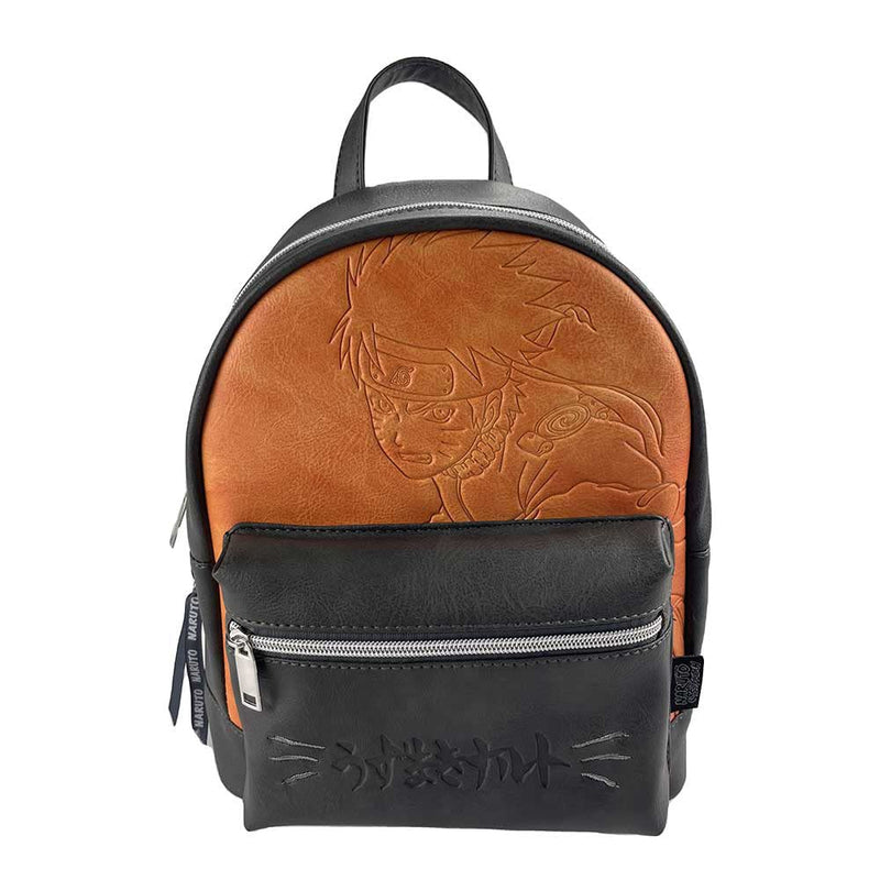 Red Robin Design Naruto Naruto Character Backpack 28cm, PU Leather, Black/Brown, Officially Licensed Naruto Merchandise, Sasuke Backpack, Adjustable Straps