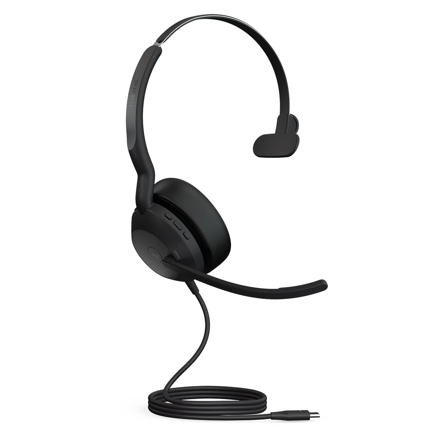 Jabra Evolve2 50 Wired Mono Headset Air Comfort Technology, Noise-cancelling Mics, and Active Noise Cancellation - MS Teams Certified, Works with All Other Platforms - Black Black Mono Optimized for