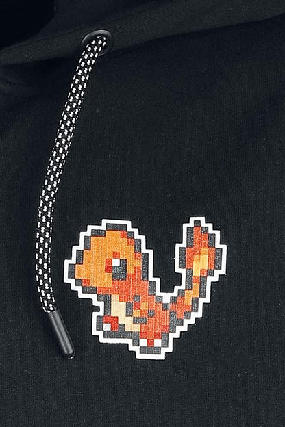 Pokémon Charmander Hombre Capucha con Cremallera Negro Regular