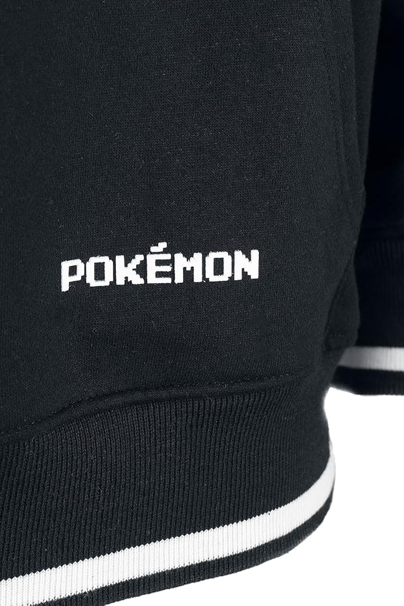 Pokémon Charmander Hombre Capucha con Cremallera Negro Regular
