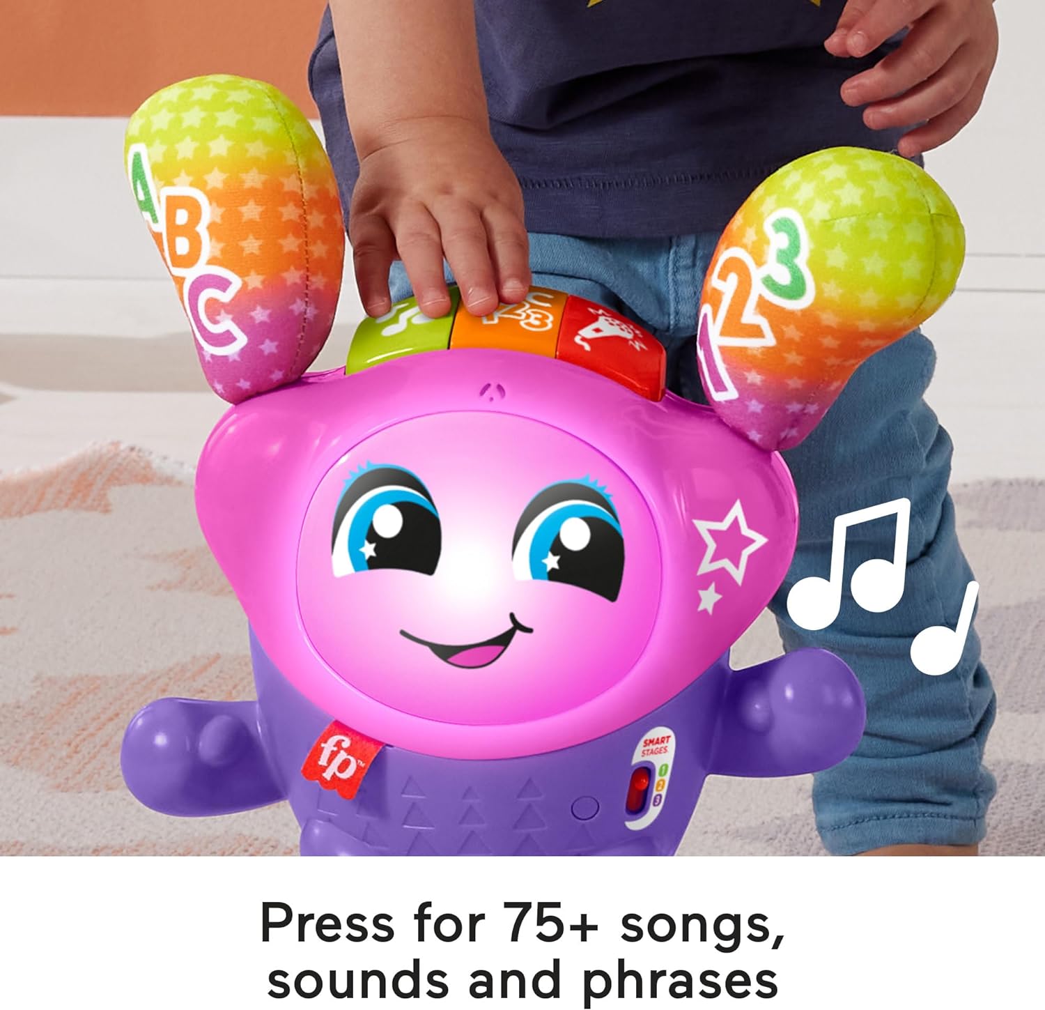 Fisher-Price DJ Bouncin’ Star Baby Toys | Educational Toys for 1 Year Old Boys and Girls | 1 Year Baby Gifts | Interactive Toys for 1 Year Old Girls and Boys | UK English Version 9-36m, HRC48