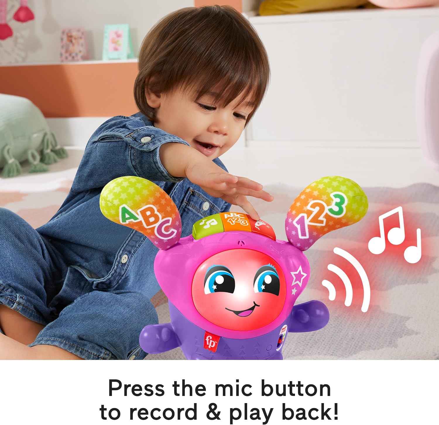 Fisher-Price DJ Bouncin’ Star Baby Toys | Educational Toys for 1 Year Old Boys and Girls | 1 Year Baby Gifts | Interactive Toys for 1 Year Old Girls and Boys | UK English Version 9-36m, HRC48