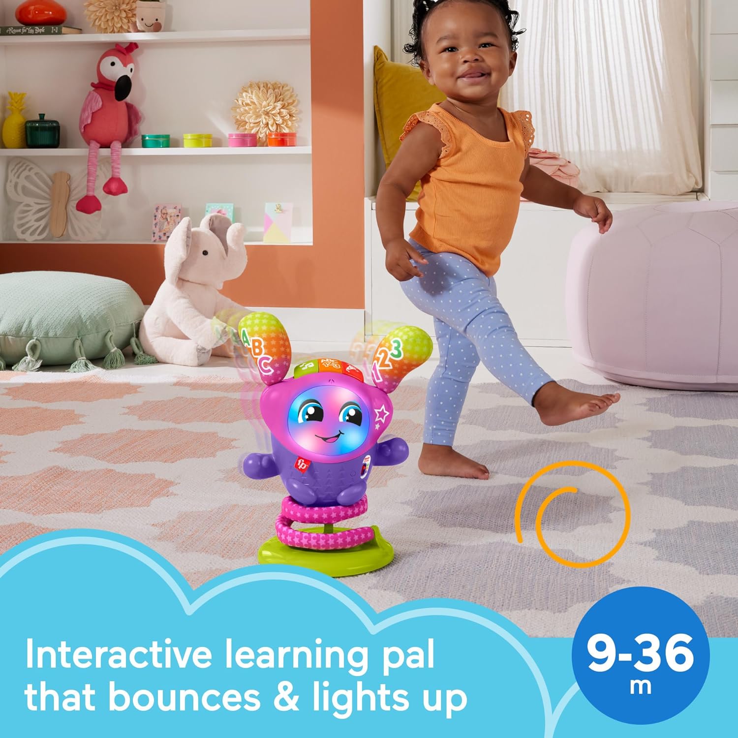 Fisher-Price DJ Bouncin’ Star Baby Toys | Educational Toys for 1 Year Old Boys and Girls | 1 Year Baby Gifts | Interactive Toys for 1 Year Old Girls and Boys | UK English Version 9-36m, HRC48