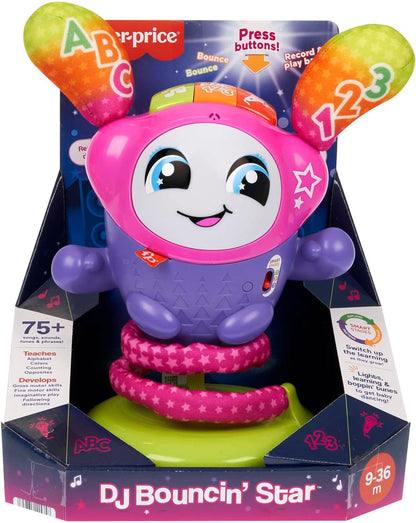 Fisher-Price DJ Bouncin’ Star Baby Toys | Educational Toys for 1 Year Old Boys and Girls | 1 Year Baby Gifts | Interactive Toys for 1 Year Old Girls and Boys | UK English Version 9-36m, HRC48