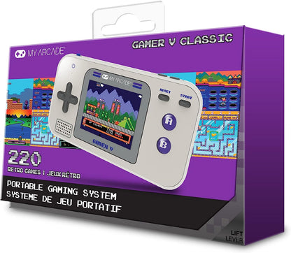 My Arcade Gamer V Classic-Purple: Portable Gaming System with 220 Games, 2.5" Color Display, Pocket Size (DGUN-3920)