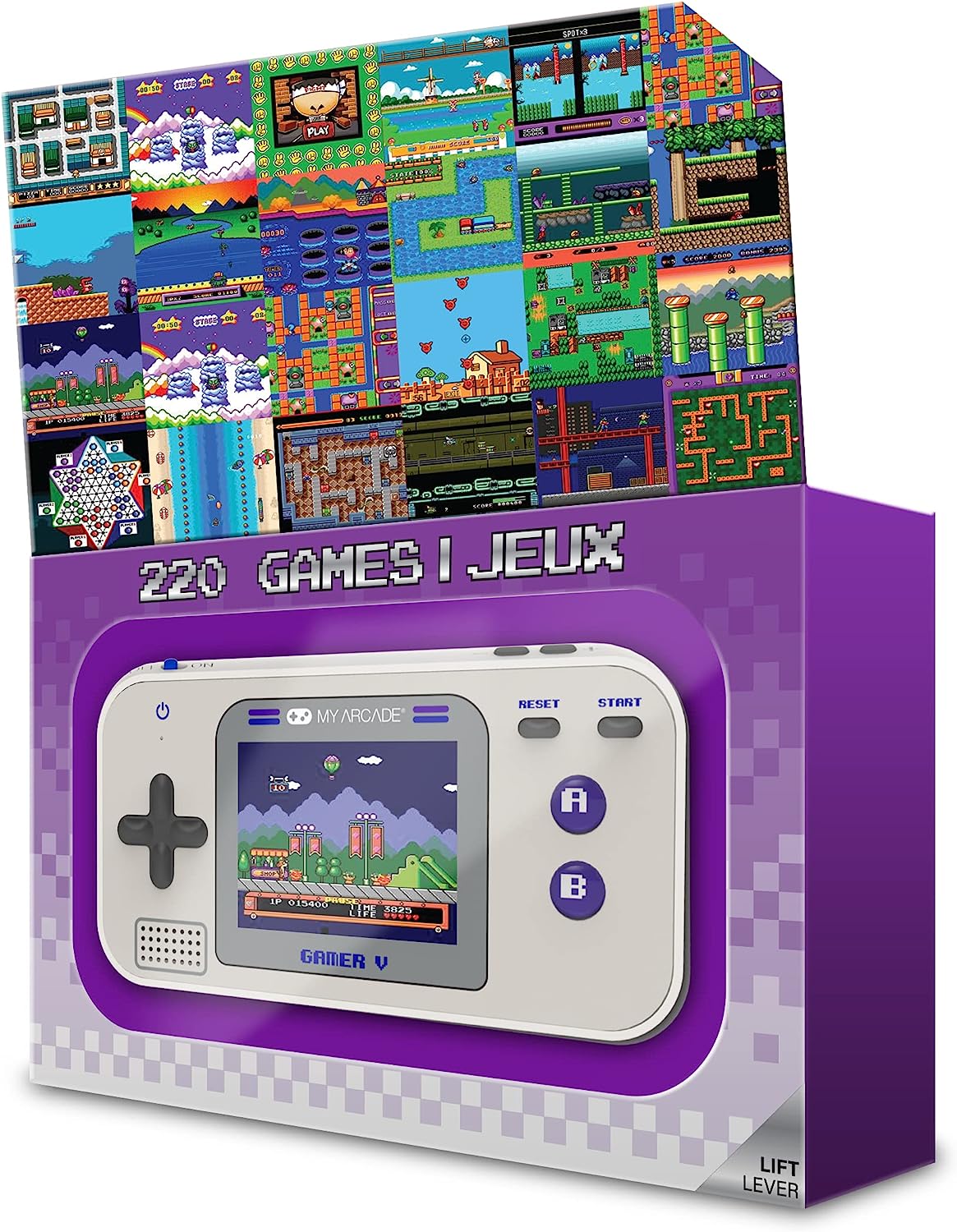 My Arcade Gamer V Classic-Purple: Portable Gaming System with 220 Games, 2.5" Color Display, Pocket Size (DGUN-3920)