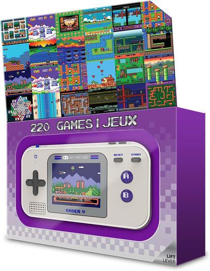 My Arcade Gamer V Classic-Purple: Portable Gaming System with 220 Games, 2.5" Color Display, Pocket Size (DGUN-3920)