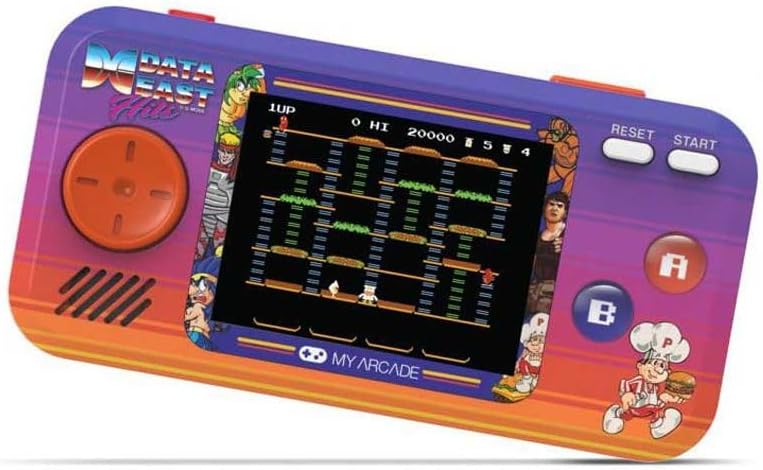 My Arcade Data East Hits Mini Arcade Games Console - Pocket Player Table Top Arcade Machine, Portable Handheld Game, Retro Gaming Console, Mini Retro Games Machines for Kids & Adults