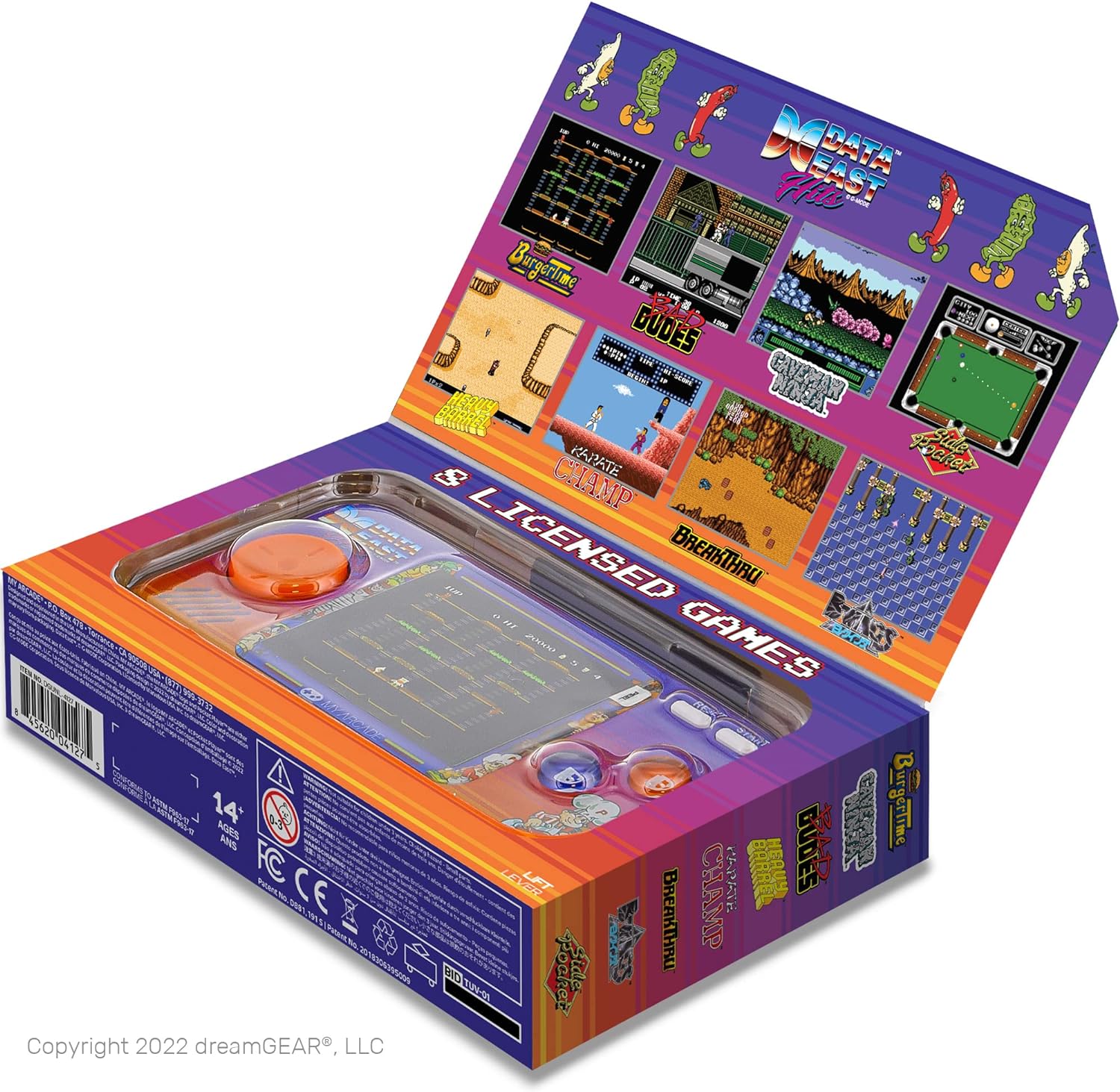 My Arcade Data East Hits Mini Arcade Games Console - Pocket Player Table Top Arcade Machine, Portable Handheld Game, Retro Gaming Console, Mini Retro Games Machines for Kids & Adults