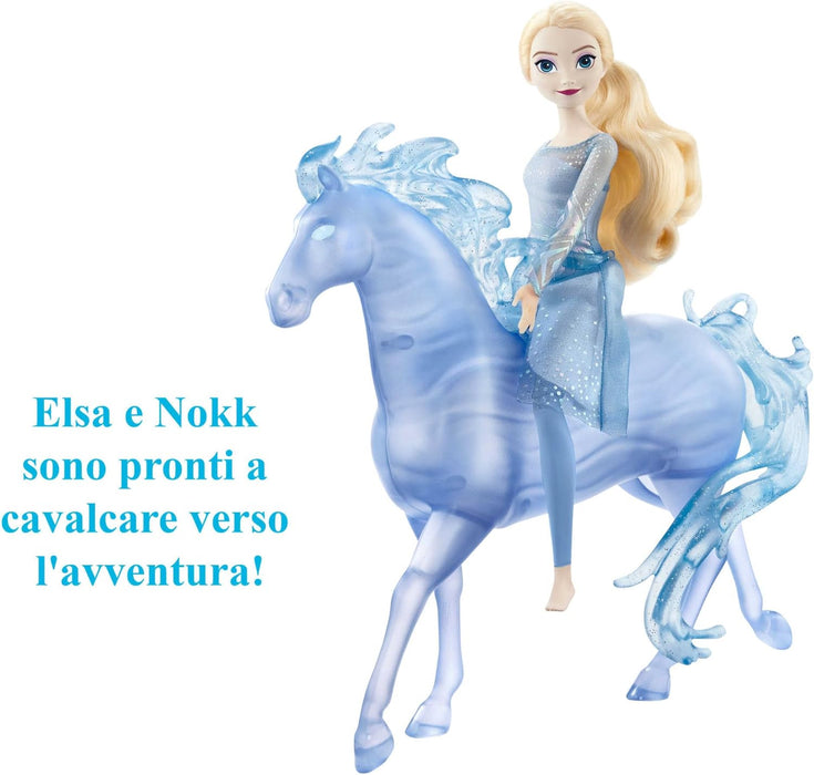 Mattel Disney Frozen Toys, Elsa Fashion Doll with Horse-Shaped Water Nokk Figure Inspired by Disney’s Frozen 2, HLW58