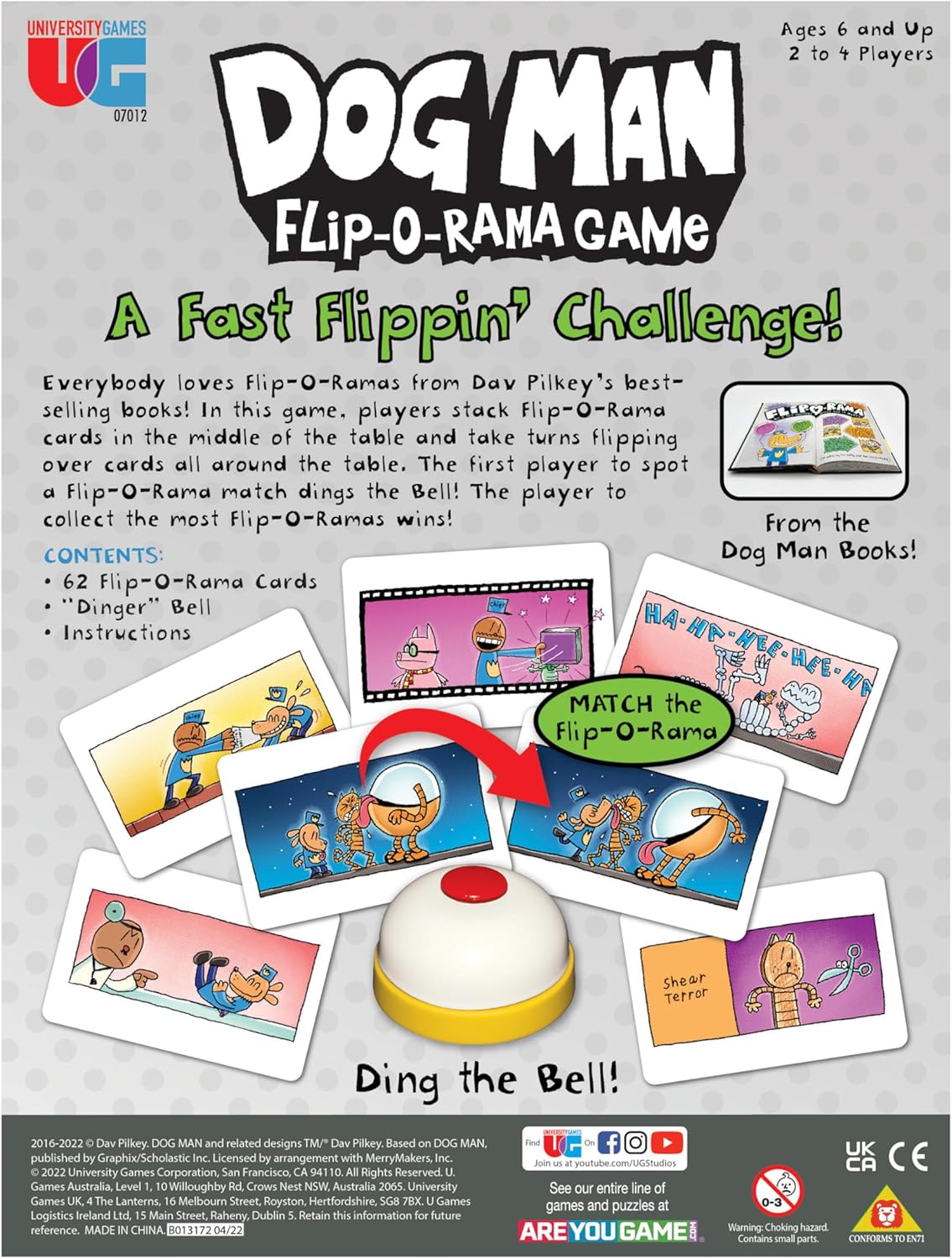 University Games | Dog Man Flip-o-Rama Card Matching Game, Based on The Dog Man Books Series, for 2 or More Players Ages 6 and Up