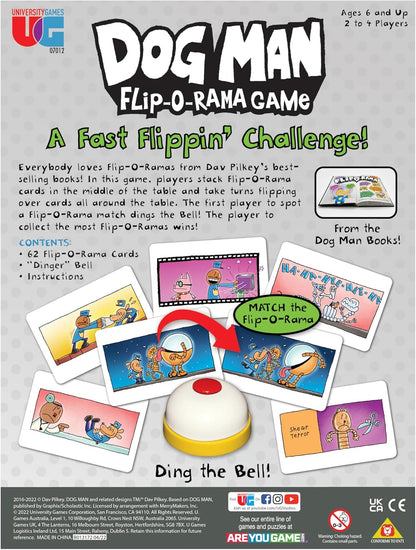 University Games | Dog Man Flip-o-Rama Card Matching Game, Based on The Dog Man Books Series, for 2 or More Players Ages 6 and Up