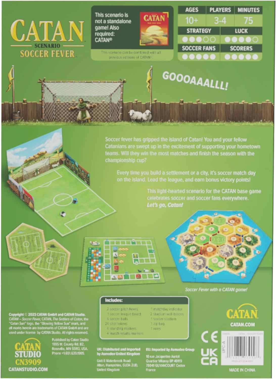 CATAN Studio | Catan Soccer Fever Scenario | Board Game | Ages 10+ | 3-4 Players | 75 Minutes Playing Time