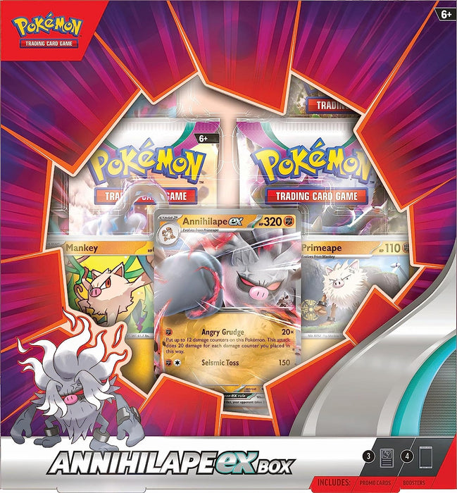 Pokémon TCG: Annihilape ex Box (3 Foil Promo Cards & 4 Booster Packs)