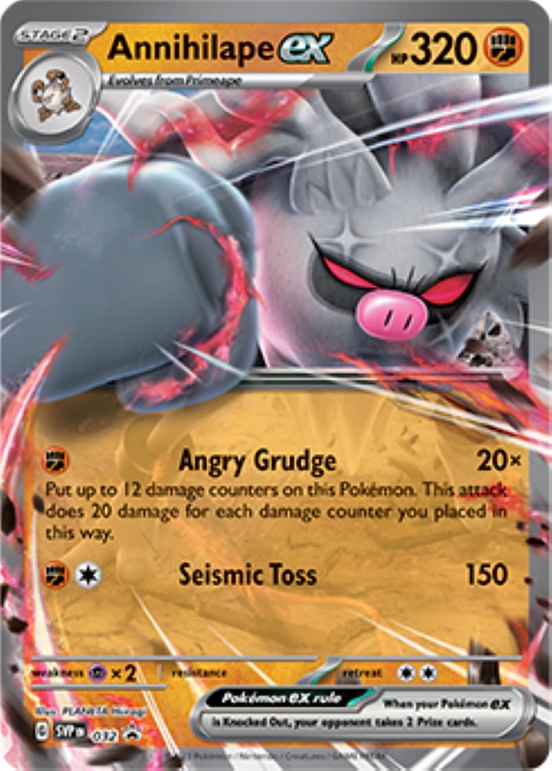 Pokémon TCG: Annihilape ex Box (3 Foil Promo Cards & 4 Booster Packs)