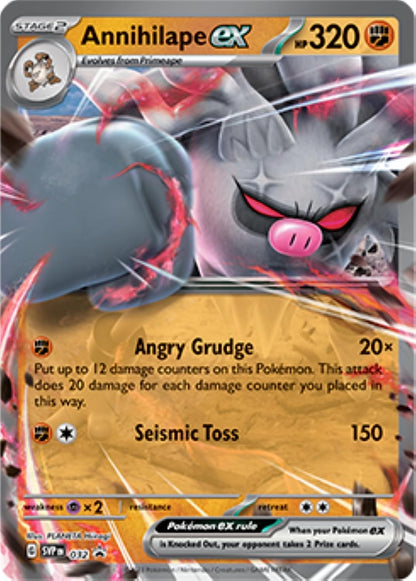 Pokémon TCG: Annihilape ex Box (3 Foil Promo Cards & 4 Booster Packs)
