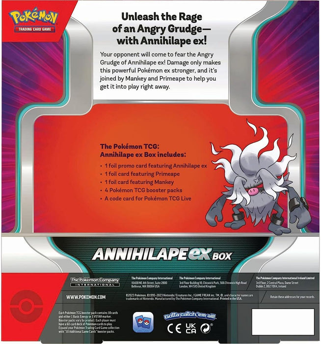 Pokémon TCG: Annihilape ex Box (3 Foil Promo Cards & 4 Booster Packs)