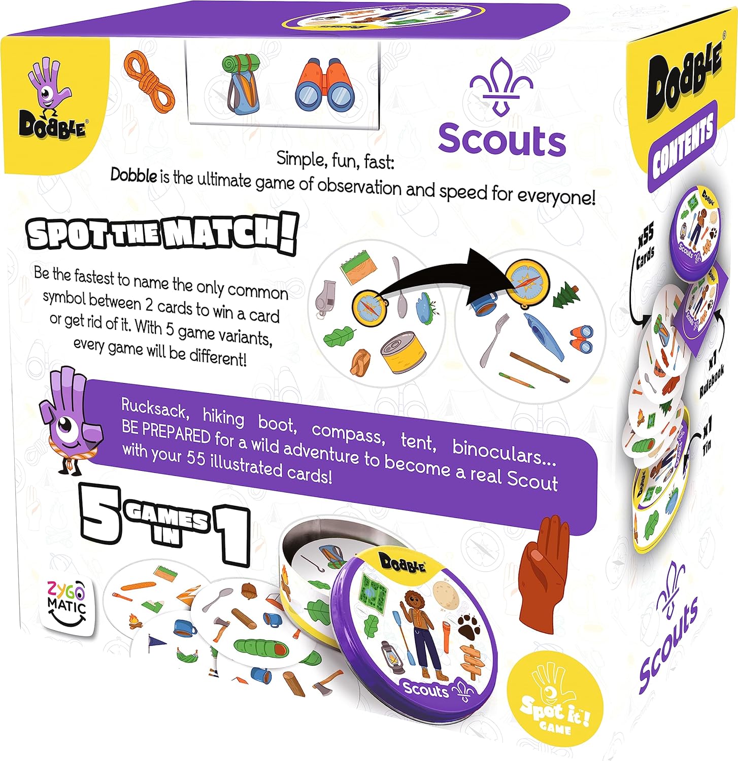 Asmodee | Dobble Scouts | Card Game | Ages 6+ | 2-8 Players | 15 Minutes Playing Time
