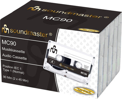 Soundmaster: Cassette Tapes 90 Minutes, Bundle Packaging (5 Pieces)