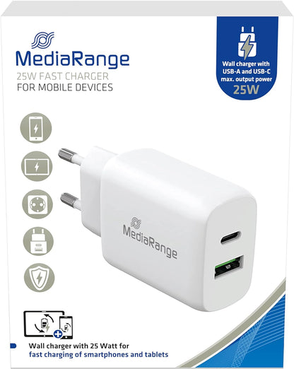 MediaRange 25W USB A/USB C Quick Charge Ladeadapte