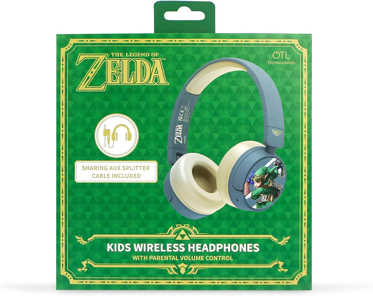 OTL Technologies The Legend of Zelda Wireless Bluetooth Headphones for Children, Foldable