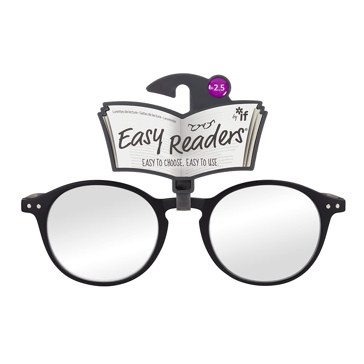 IF Easy Readers - Round Black +2.5 (U