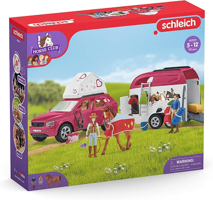 schleich HORSE CLUB — 42535 Horse Adventures with Car and Trailer Horse Play Set, 110 Piece Set of Horse Toys for Girls and Boys Ages 5+